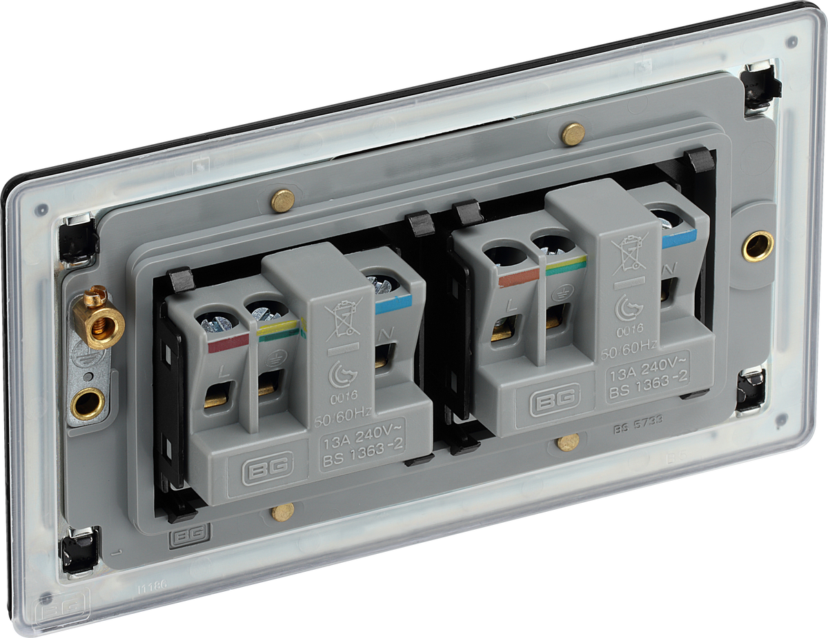 Lot De 3 Prises électriques 13A Double Commuté – Blanc – 2 Gangs – Onestopdiy
