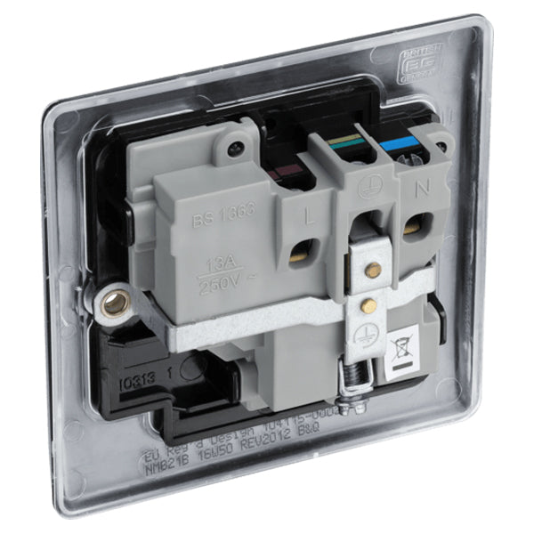 BG Nexus 13A Black Nickel Double Switched Socket With USB A And C