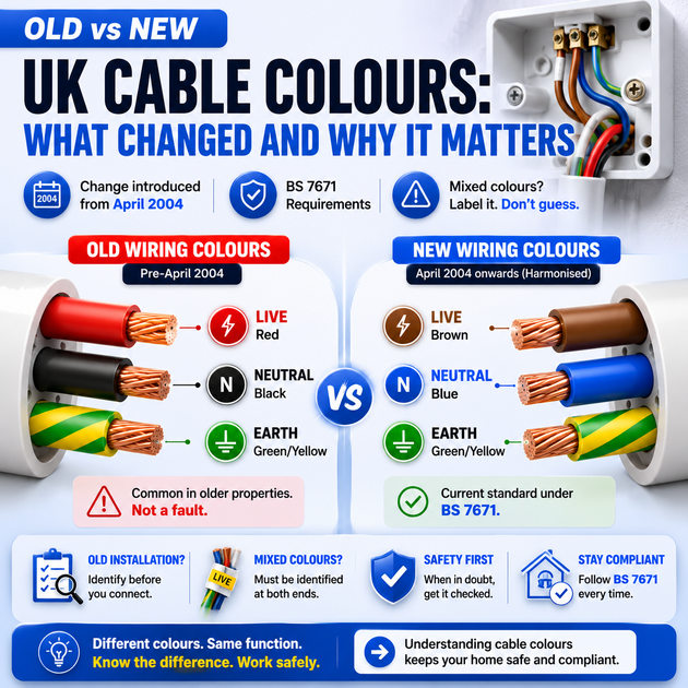UK Cable Colours: Old vs New Wiring Explained | TEO