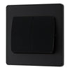 BG Evolve Matt Black 2G Wide Rocker Light Switch PCDMB42WB with 35mm Steel Back Box