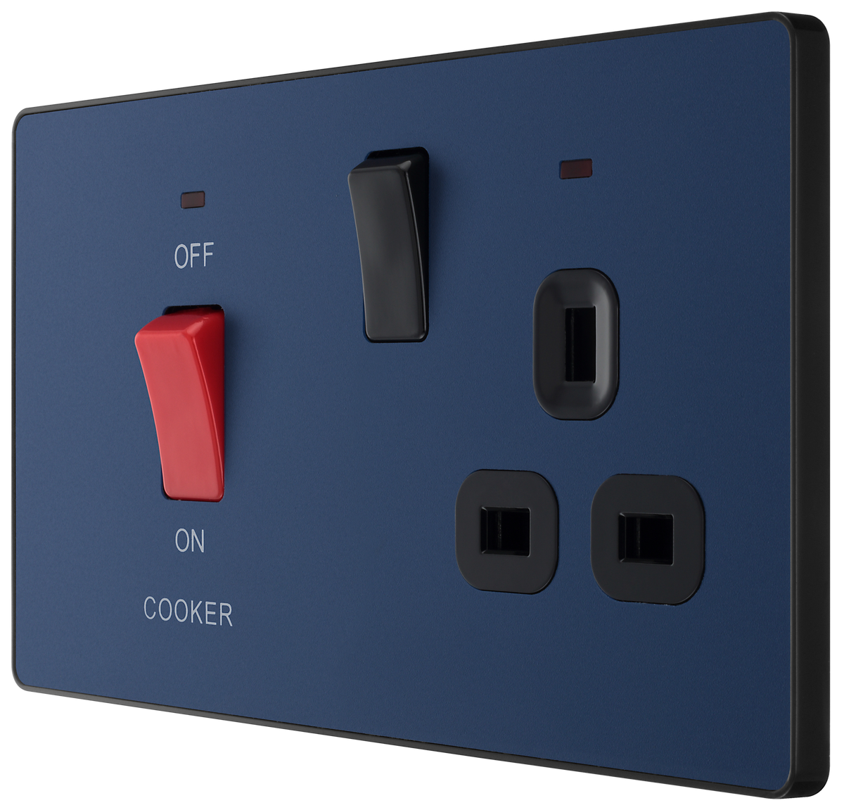 BG PCDDB70B Matt Blue Evolve 45A 2 Pole Cooker Control Unit 13A ...