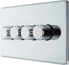 FPC84 Side - This trailing edge quadruple dimmer switch from British General allows you to control your light levels and set the mood. The intelligent electronic circuit monitors the connected load and provides a soft-start with protection against thermal.