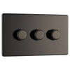 BG FBN83P Nexus 3 gang, 2 way, 400W  Dimmer Switches-Push Type