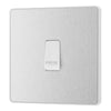 BG Evolve Brushed Steel 10AX 1 Way Press Switch PCDBS14W with 25mm Steel Back Box