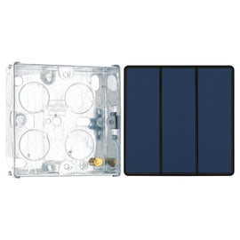 BG Evolve Matt Blue 2 Way Triple Edge to Edge Rocker Switch PCDDB43EB with 25mm Steel Back Box
