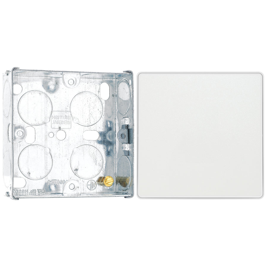 BG Evolve Pearlescent White 1 Gang 2-Way Edge to Edge Rocker Switch PCDCL12EW with 25mm Steel Back Box
