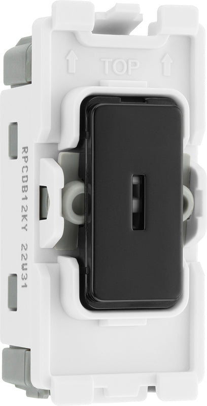 BG RPCDB12KY Evolve Grid Black 20A 20AX 2 Way 1 Pole Secret Key Switch Module