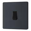 BG Evolve Matt Grey 1 Gang 20A 16AX 2 Way Light Switch PCDMG12B with 35mm Steel Back Box