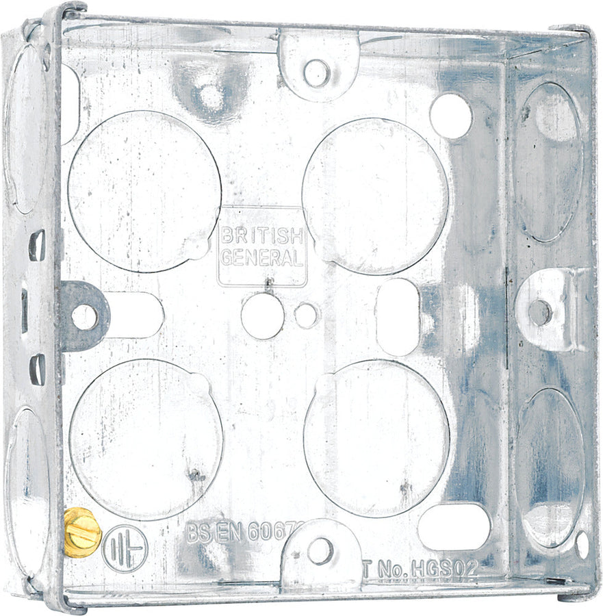 BG HGS02 1 Gang 25mm Steel Knockout Box