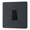 BG Evolve Matt Grey 20A Double Pole Switch with Neon PCDMG31B with 35mm Steel Back Box