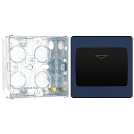 BG Evolve Matt Blue 16A Key Card Switch PCDDBKYCSB with 35mm Steel Back Box