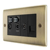 BG NAB69 Nexus Metal | Antique Brass | Quadplex 2x Satellite BT and Co-Axial Socket