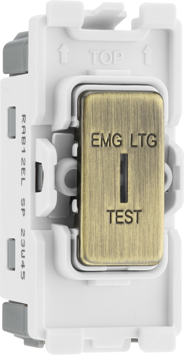 BG RAB12EL Nexus Grid Antique Brass 20AX 2 Way 1 Pole EMG LTG TEST ...