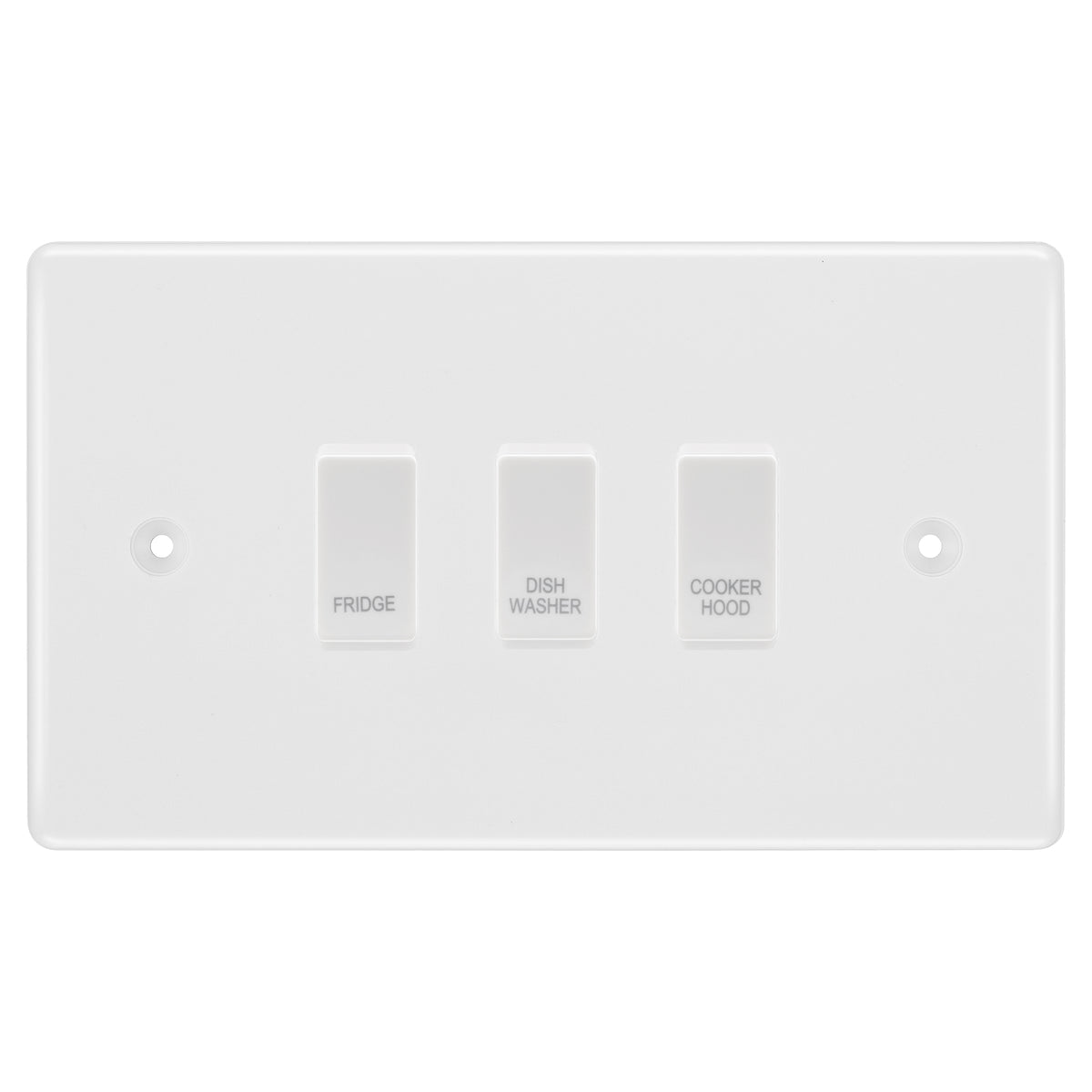 BG White Moulded 3 Gang Custom Labelled Appliance Grid Sw...– The ...