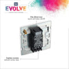 BG PCDBS81W Brushed Steel Evolve 1 Gang 200W Intelligent Trailing Edge Dimmer Switch - White Insert