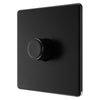BG Screwless Matt Black 200W 2 Way Single Trailing Edge Dimmer Switch FFB81 with 35mm Steel Back Box