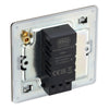 BG Screwless Black Nickel 200W 2 Way Single Trailing Edge Dimmer Switch FBN81 with 35mm Steel Back Box