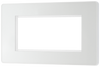 BG PCDCLEMR4W Pearlescent White Evolve 4 Euro Module Front Plate - White Insert