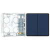 BG Evolve Matt Blue 2 Way Double Edge to Edge Rocker Switch PCDDB42EB with 35mm Steel Back Box