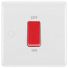 BG 875 Moulded Round Edge | White | 1 Gang 45A 2 Pole Cooker Switch