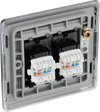 NBNRJ452 Back - This RJ45 ethernet socket from British General uses an IDC terminal connection and is ideal for home and office providing two networking outlets with ID windows for identification.