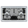 BG Screwless Matt Black 13A Double Socket FFB22B with 35mm Steel Back Box