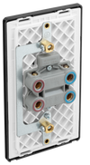 PCDBC72B Back - This Evolve Black Chrome 45A double pole switch with indicator from British General is ideal for use with cookers and has a large mounting plate measuring 146mm high x 86mm wide.