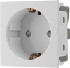 BG EMSCHSW Euro Module 16A Schuko Unswitched Socket - White