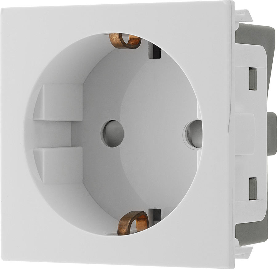 BG EMSCHSW Euro Module 16A Schuko Unswitched Socket - White – The ...