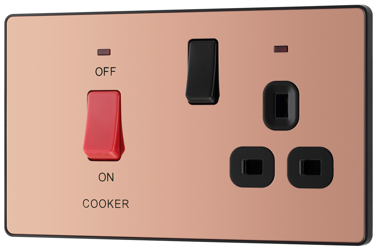BG Evolve PCDCP70B Polished Copper 45A 2 Pole Cooker Control Unit 13A ...