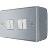 BG MC544 Metal Clad 20A 16AX 2 Way Quadruple Light Switch
