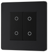 PCDMBTDS2B Front - This Evolve Matt Black double secondary trailing edge touch dimmer allows you to control your light levels and set the mood.