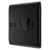 BG Nexus Matt Black 13A Neon Switched Fused Spur Unit NFB52 with 25mm Steel Back Box