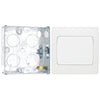 BG Evolve Pearlescent White 20 Amp 16AX Single Wide Rocker Light Switch PCDCL12WW with 25mm Steel Back Box