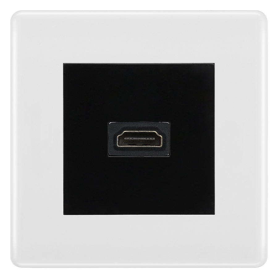 BG Nexus White Moulded HDMI Socket  - Black Insert