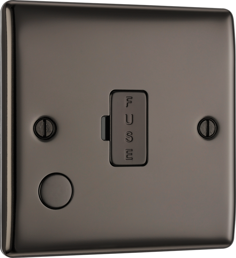 BG NBN55 Nexus Metal Black Nickel 13A Flex Output Unswitched Fused Spur Unit