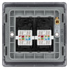 BG Nexus Matt Black 2 Gang RJ45 Double Data Outlet NFBRJ452 with 35mm Steel Back Box