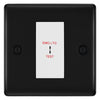 BG Nexus Metal Matt Black 20AX 2 Way Emergency Lighting Test Key Switch - Key Included - White Insert