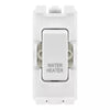 BG RRWHW White 20A DP Appliance Grid Switch Labelled Water Heater