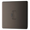 BG Screwless Black Nickel 13A Unswitched Fused Connection Unit FBN54 with 25mm Steel Back Box