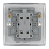 BG Nexus Brushed Steel 1 Gang 20A 2 Pole Neon Switch NBS31 with 35mm Steel Back Box