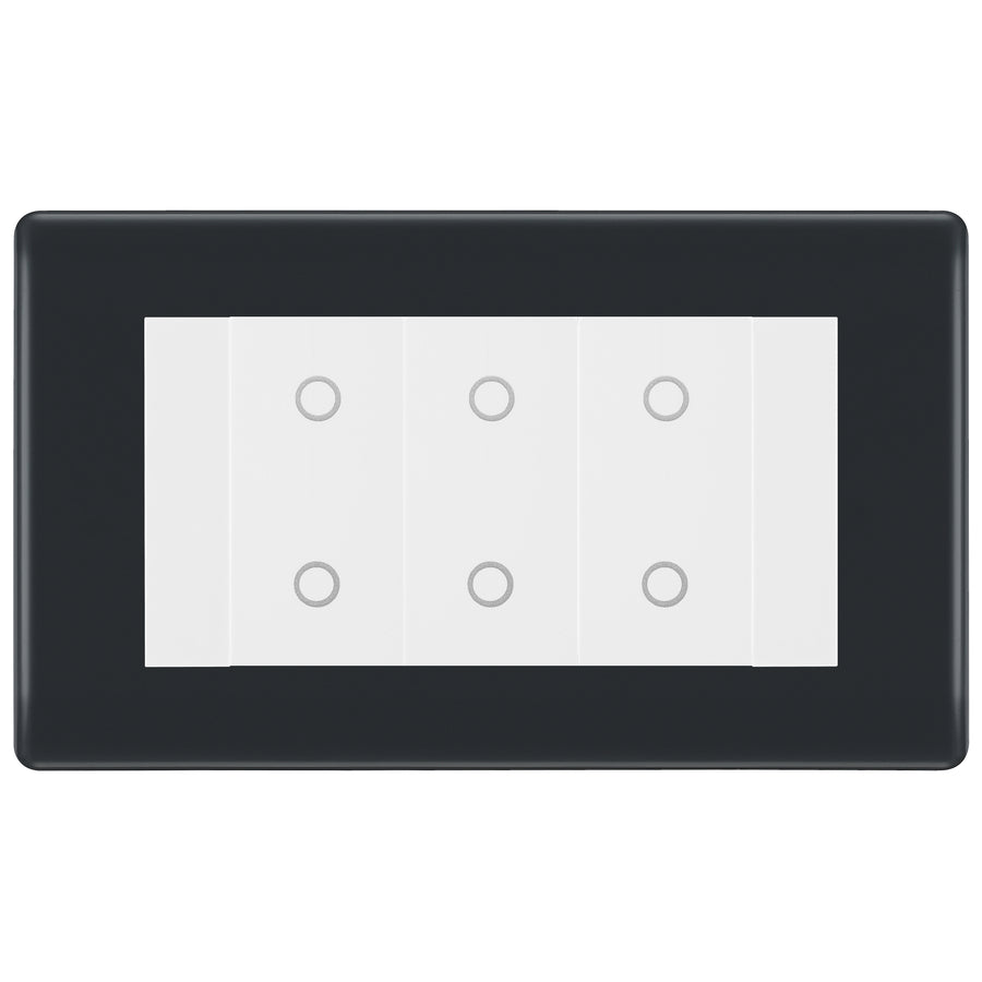 BG Part M Triple Secondary Touch Dimmer Switch Graphite - White Insert