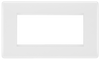 BG 8EMR4 Round Edge | White | 4 Module Rectangular Euro Module Front Plate