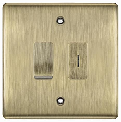 BG Nexus Antique Brass 2 Gang 20 Amp Key Switch with 20 Amp Double Pole Switch