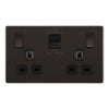 BG Screwless Black Nickel 13A Double USB 22W A+C Ports FBN22UAC22B