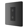 BG Evolve Black Chrome Single Secondary Touch Dimmer Switch PCDBCTDS1B with 25mm Steel Back Box