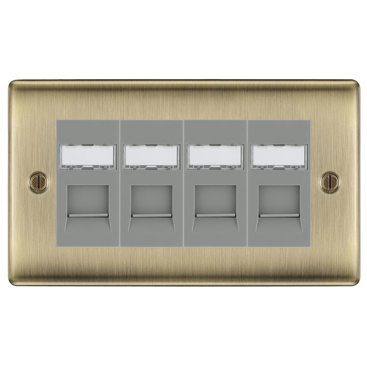 BG Nexus Antique Brass 4 Gang RJ45 Cat6 Data Socket Outle...– The ...