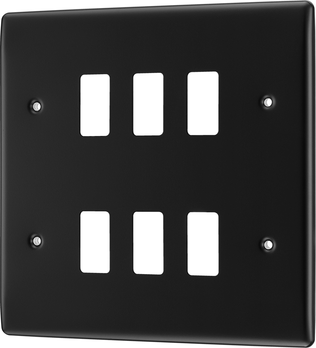 BG RNFB6 Nexus Metal Matt Black 6 Module Grid Front Plate– The ...