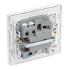 BG Evolve Brushed Steel 13A Flex Outlet Neon Switched Fused Connection Unit PCDBS52W with 25mm Steel Back Box