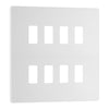 BG Evolve Pearlescent White 7 Gang Intermediate Custom Grid Light Switch